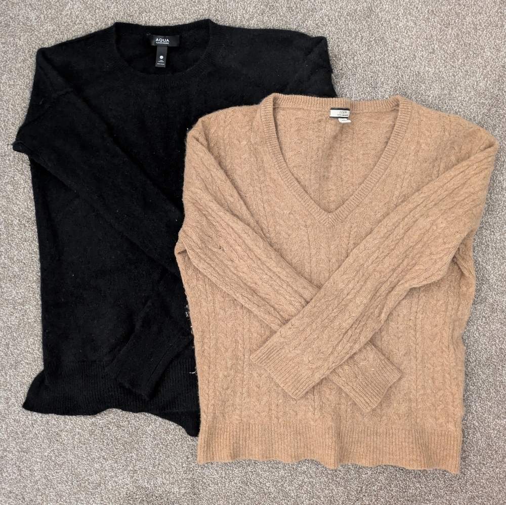 Cashmere Black and Tan Sweater Bundle